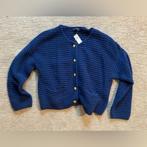 GAP Blue and Gold Cardigan Sweater